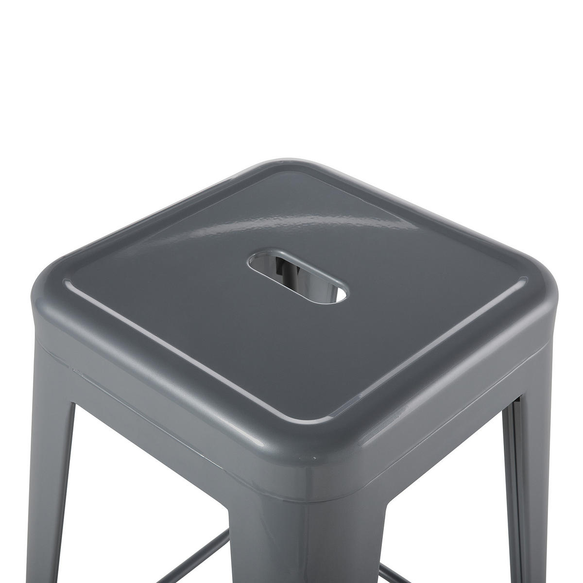 HOCKER 2er-Set Metall Grau Cabrillo - Grau, Metall (40/60/40cm) - Beliani