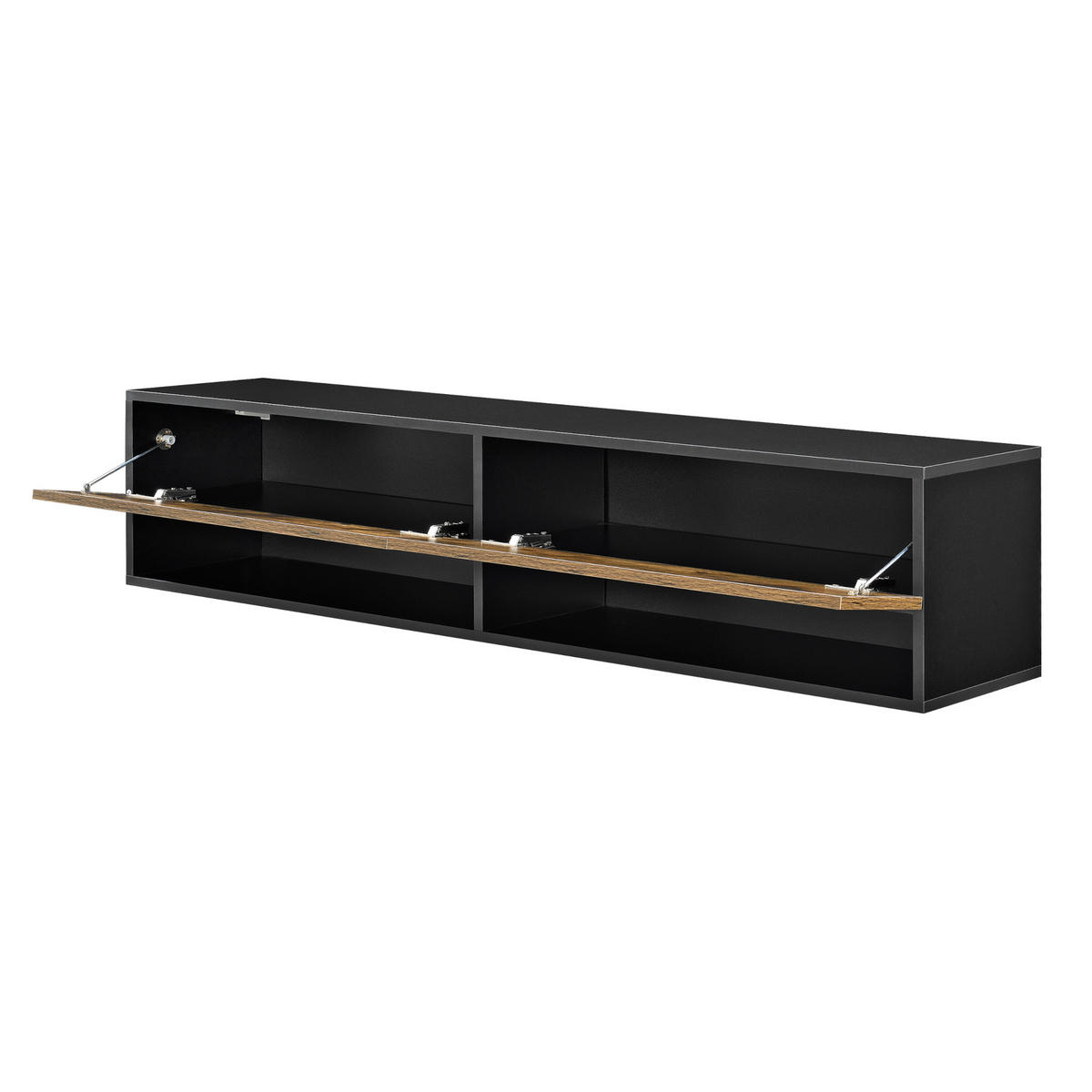 HÄNGELOWBOARD Halmstad - Eichefarben/Schwarz, Holzwerkstoff (140/30/31cm) - [en.casa]