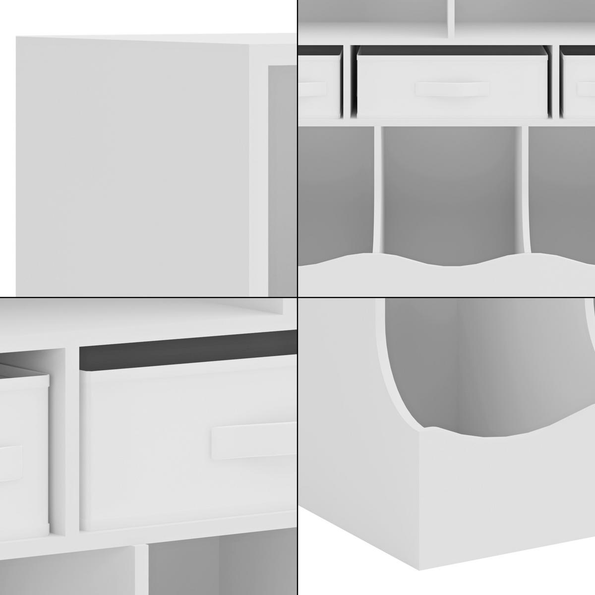 KINDERREGAL Vastesa - Weiß, Holzwerkstoff/Kunststoff (80/75/40cm) - [en.casa]