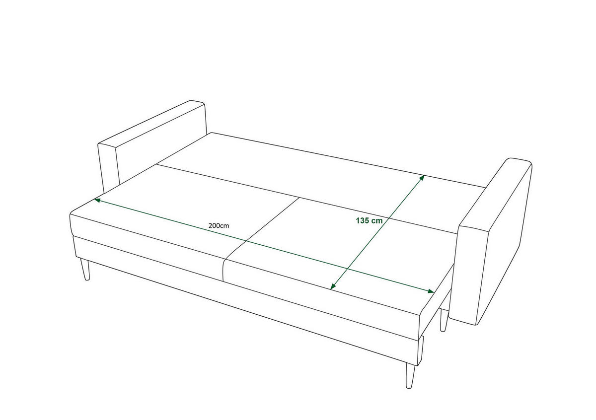 SOFA KRISTI mit Schlaffunktion ITAKA 34 Sofa mit Stauraum - Rot, Textil (90/87/230cm) - Bedante