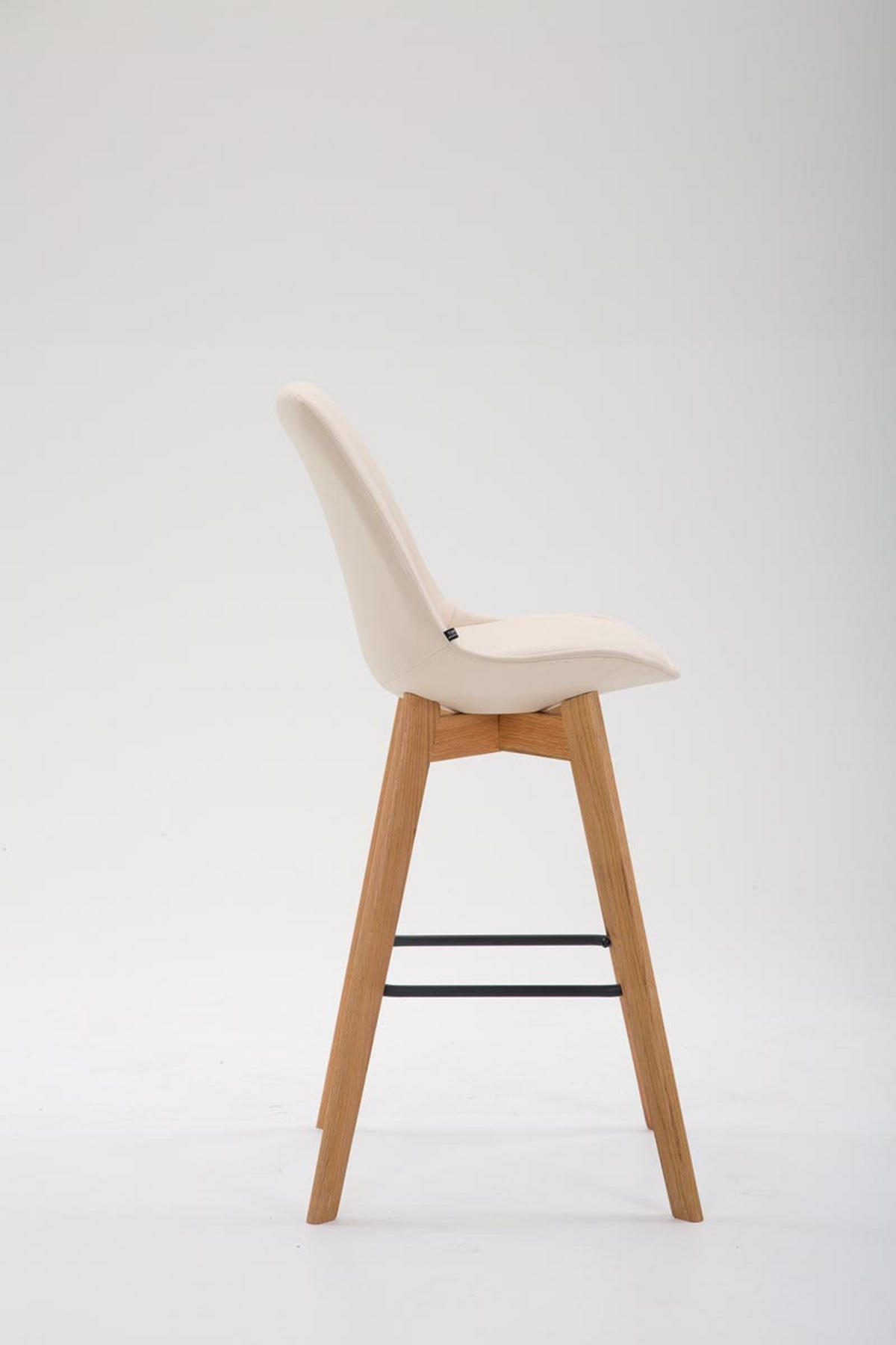 BARHOCKER Medoc, Gestell Natura, Kunstleder Creme - Creme/Naturfarben, Holz/Kunststoff (48/100/56cm) - TPFLiving