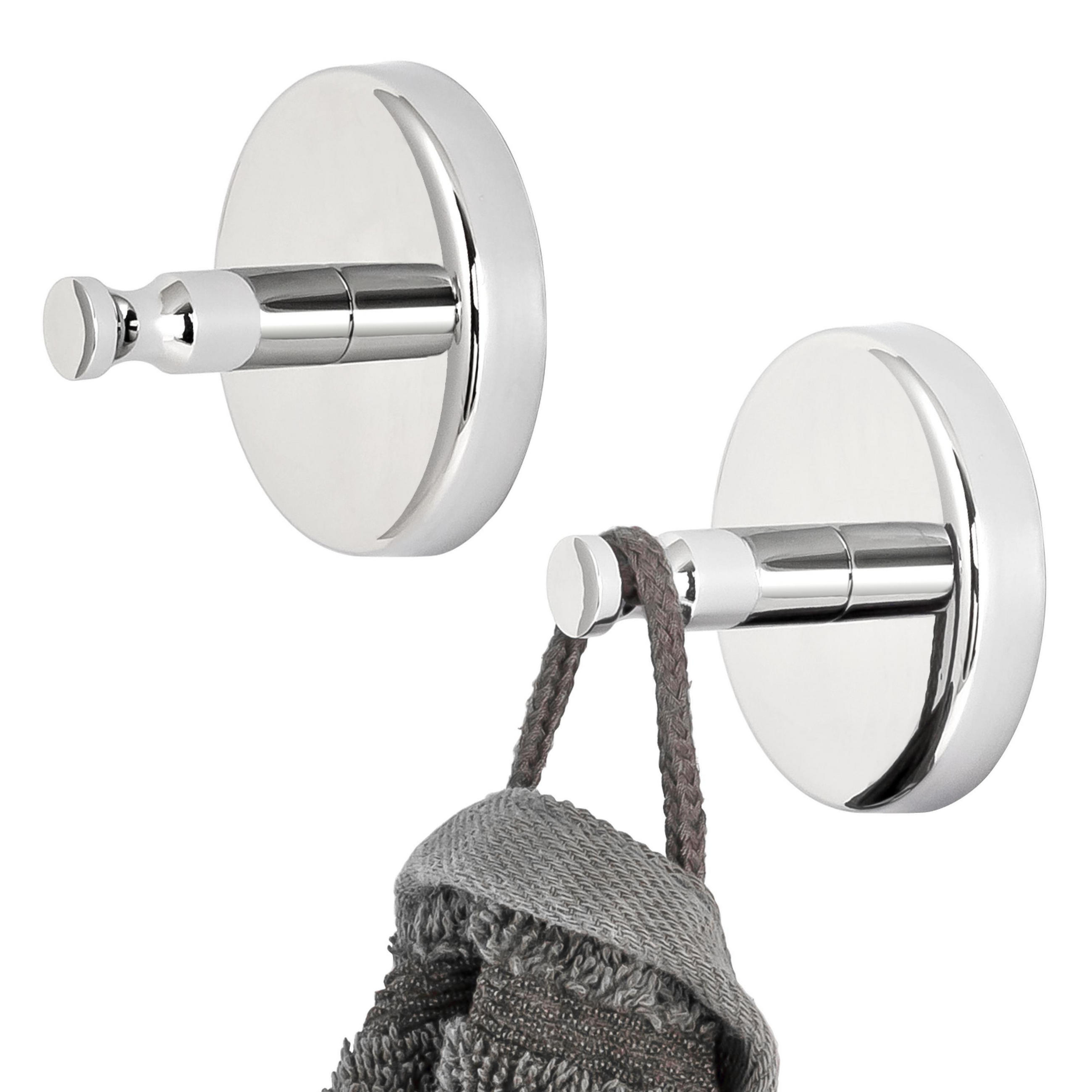 HANDTUCHHAKEN LUCENTE 2er Set, Edelstahl verchromt - Chromfarben, Metall (6/4.5/6cm) - bremermann