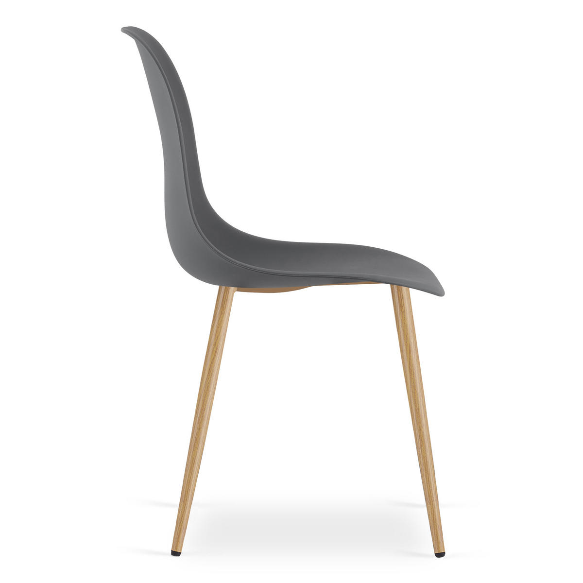 ESSZIMMERSTUHL 2-er Set KALEO dunkelgrauer Sitz, natürliche Beine - Dunkelgrau/Naturfarben, Kunststoff (46/84/51cm) - Valora