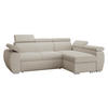 ECKSOFA Boston Mini, Seite: Rechts - 2R+LC - Chromfarben/Creme, Holz/Textil (255/170cm) - MIRJAN24