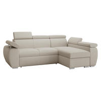 ECKSOFA Boston Mini, Seite: Rechts - 2R+LC - Chromfarben/Creme, Holz/Textil (255/170cm) - MIRJAN24