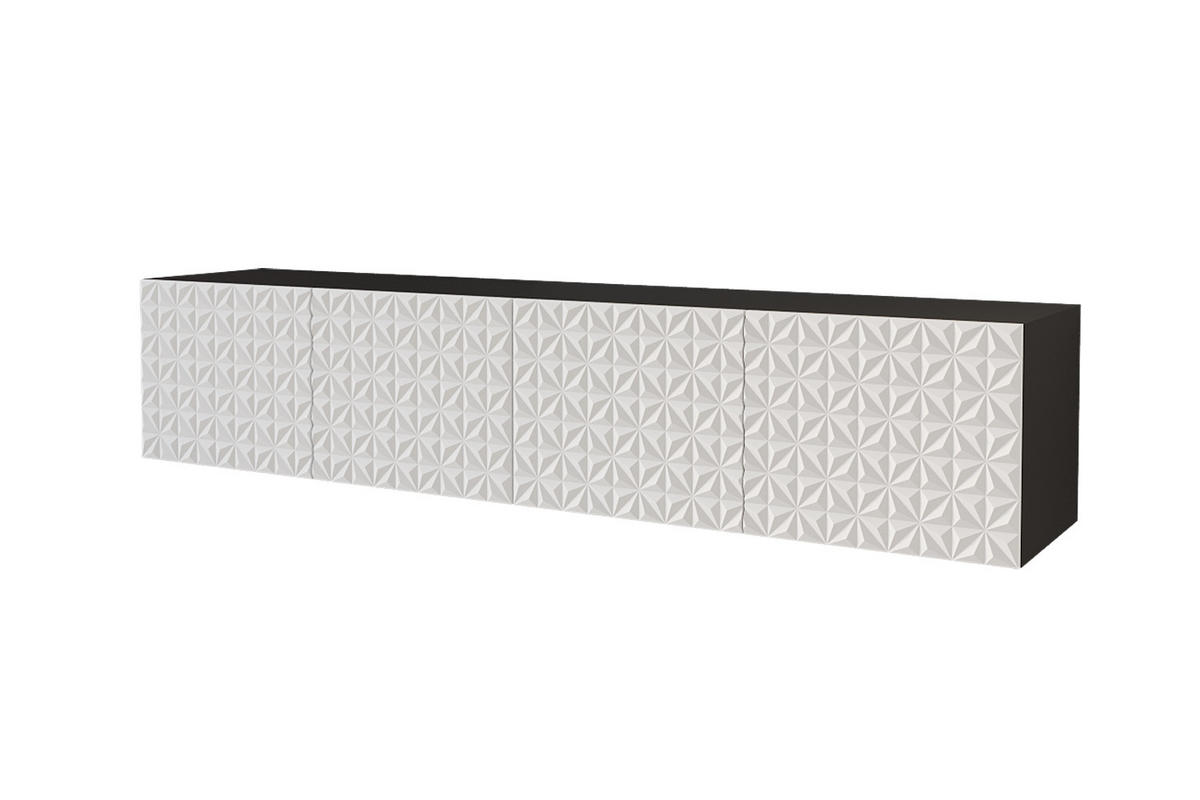 LOWBOARD VIRA-W 2x100x40x41 cm - Schwarz / Weiß - Weiß, Holzwerkstoff (200/40/41cm) - ALTDECOR