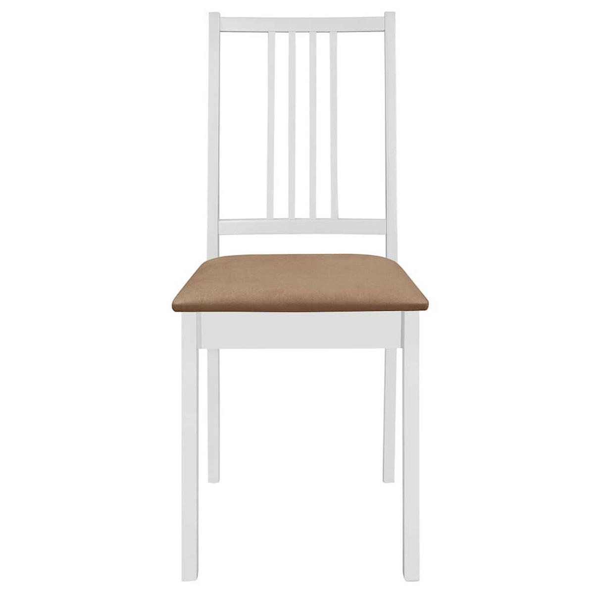 ESSZIMMERSTÜHLE Mit Polstern 2Er Set Weiss Massivholz - Opal, Holz (49/88.5/40cm) - vidaXL