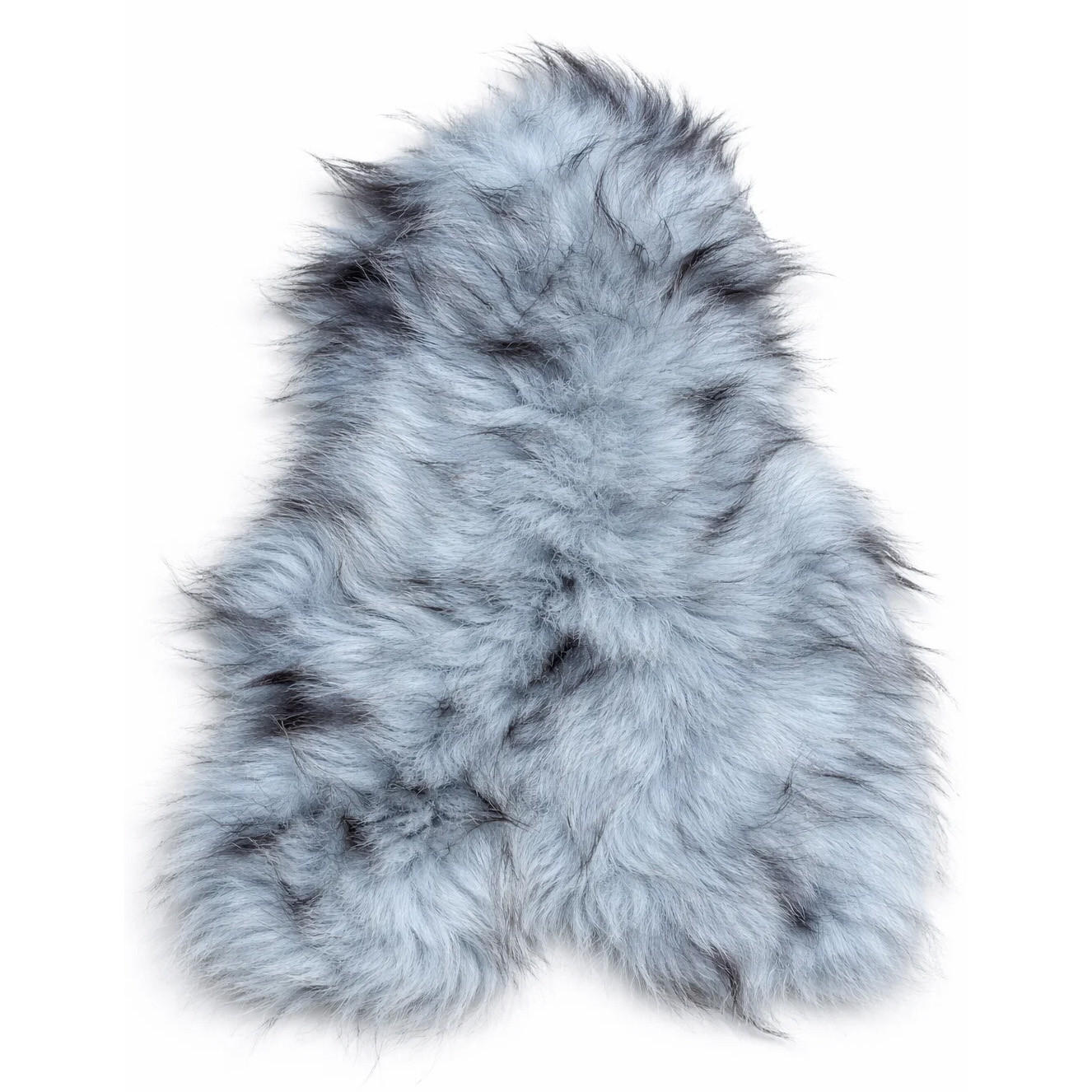 SCHAFFELL Langhaar skandinavisch weich chromfrei Hellgrau-Schwarz geflammt ca. 115 cm - Hellgrau/Schwarz, Fell (65/115cm) - Provellus