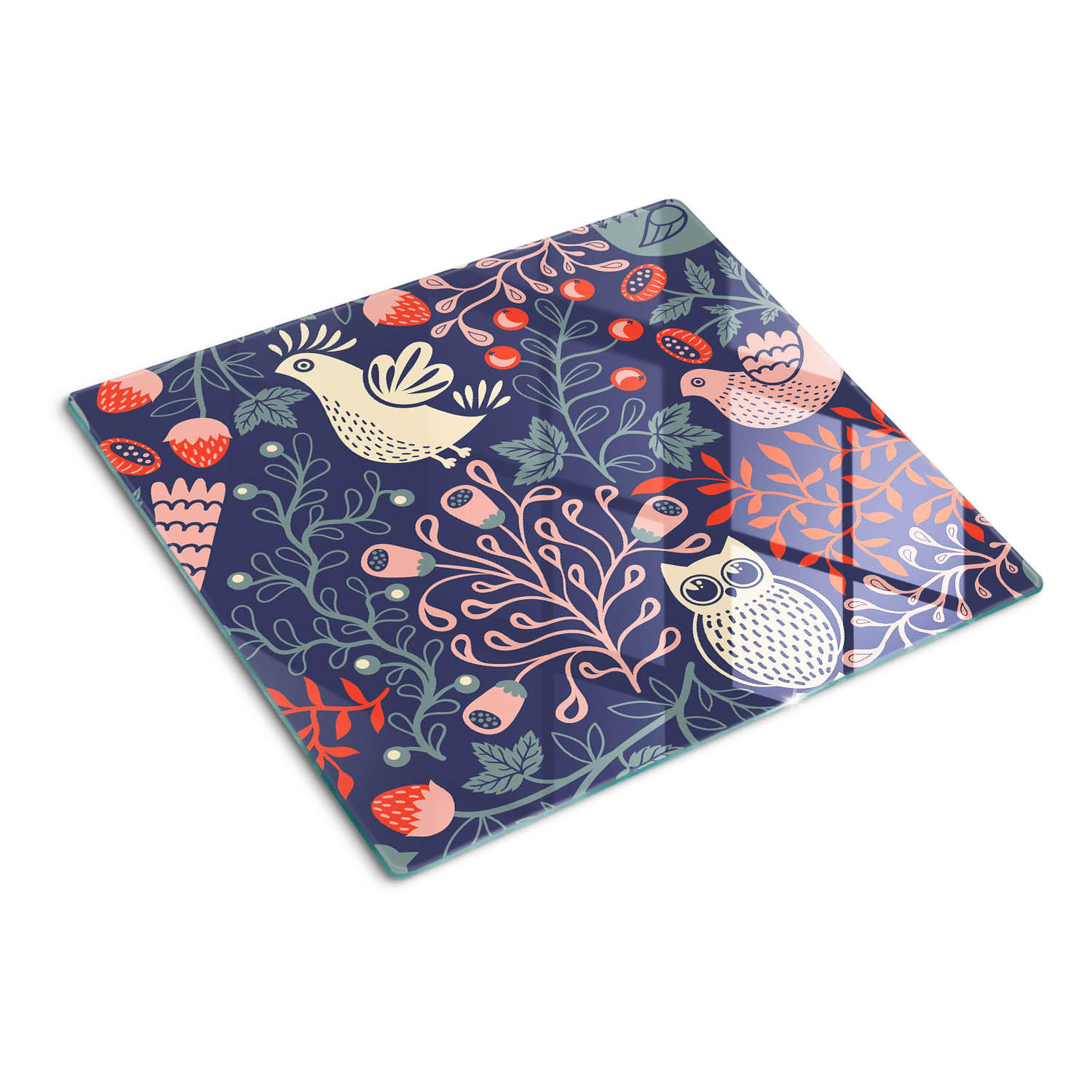 Tulup Glasplatte Beige, Grau 60x0.4x52 cm