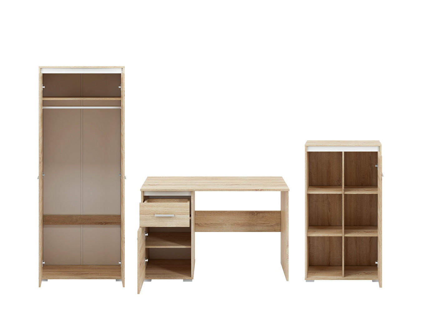 KINDERZIMMER-SET Avo Sonoma Eiche, Absetzung austauschbar - Braun/Sonoma Eiche, Holz/Holzwerkstoff (269/200/55cm) - Feldmann-Wohnen