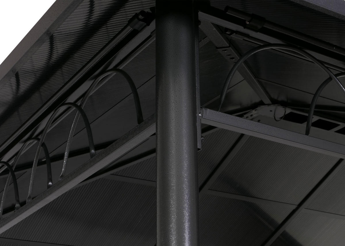 PERGOLA Hardtop 290x360x300cm Seitenwand/Moskitonetz Creme - Creme, Metall (360/290/300cm) - BERLINLODGE