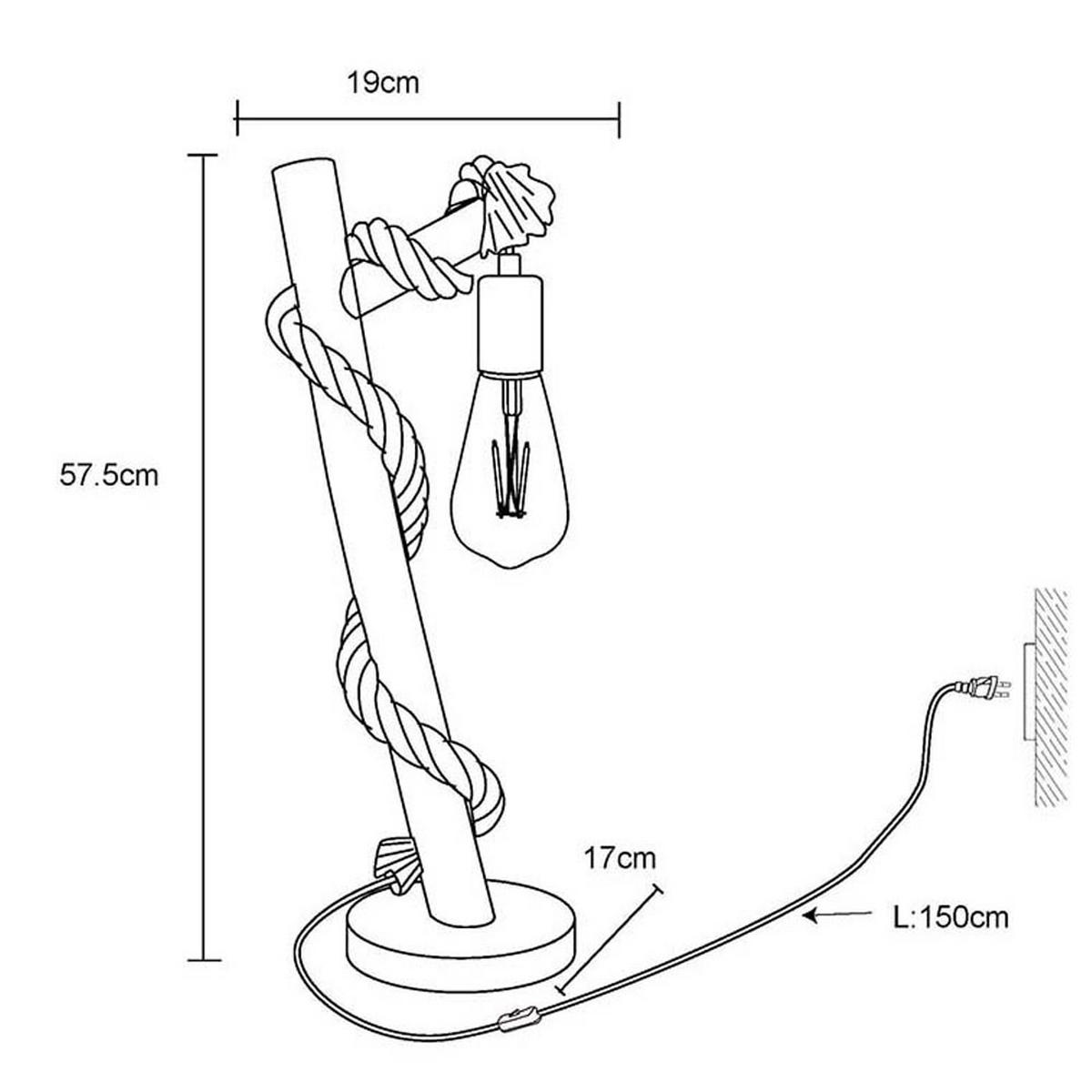 LED TISCHLEUCHTE Buche Braun - Braun, Holz (19/16.5/53.5cm) - Globo Lighting