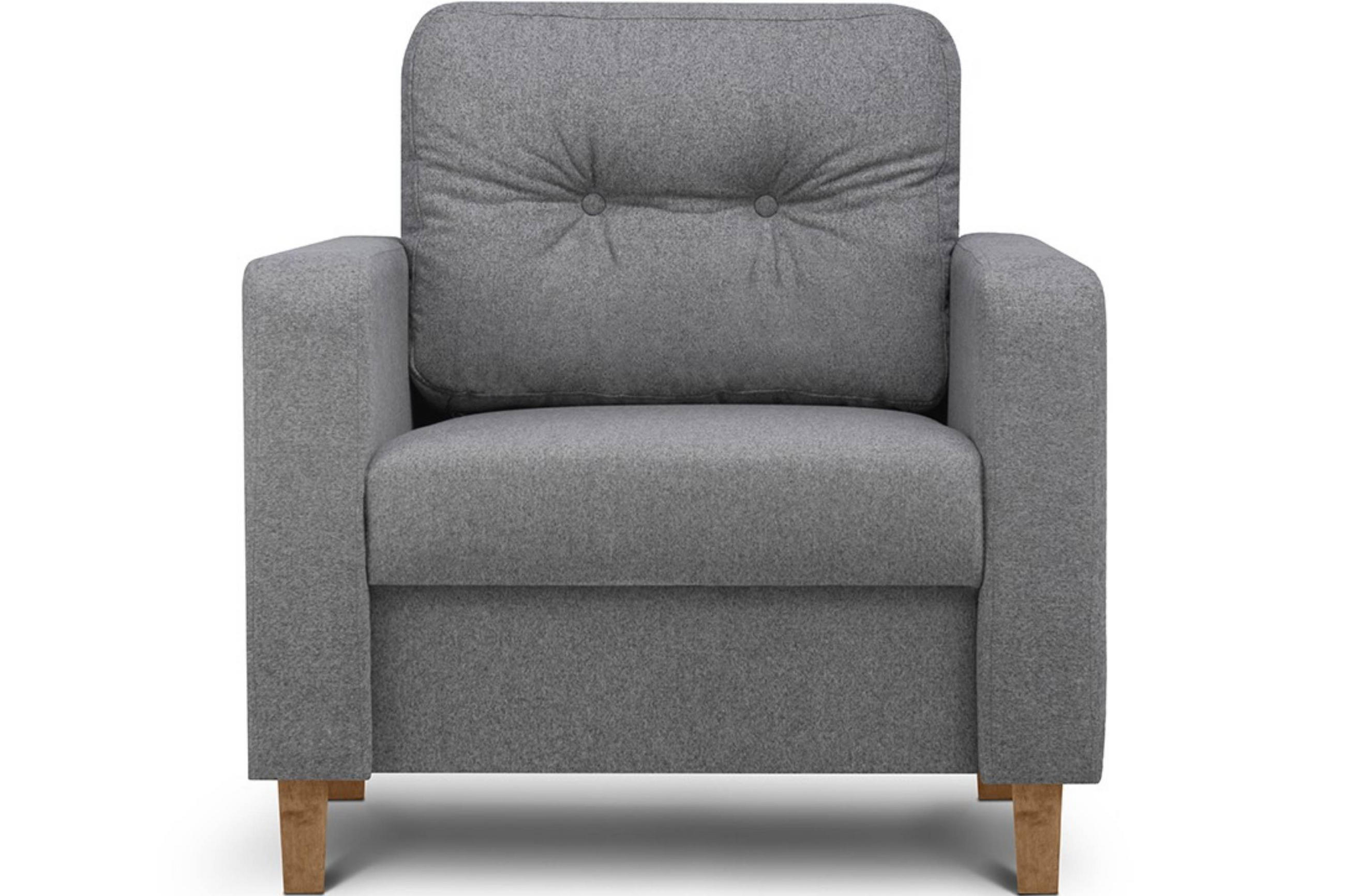 SESSEL ERISO mit Armlehnen und angenehmer Stoff zum Anfassen, Strukturstoff, dunkelgrau - Dunkelgrau/Braun, Textil (80/75/75cm) - KONSIMO®