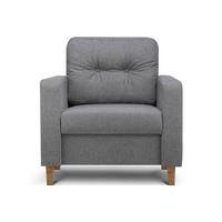 SESSEL ERISO mit Armlehnen und angenehmer Stoff zum Anfassen, Strukturstoff, dunkelgrau - Dunkelgrau/Braun, Textil (80/75/75cm) - KONSIMO®