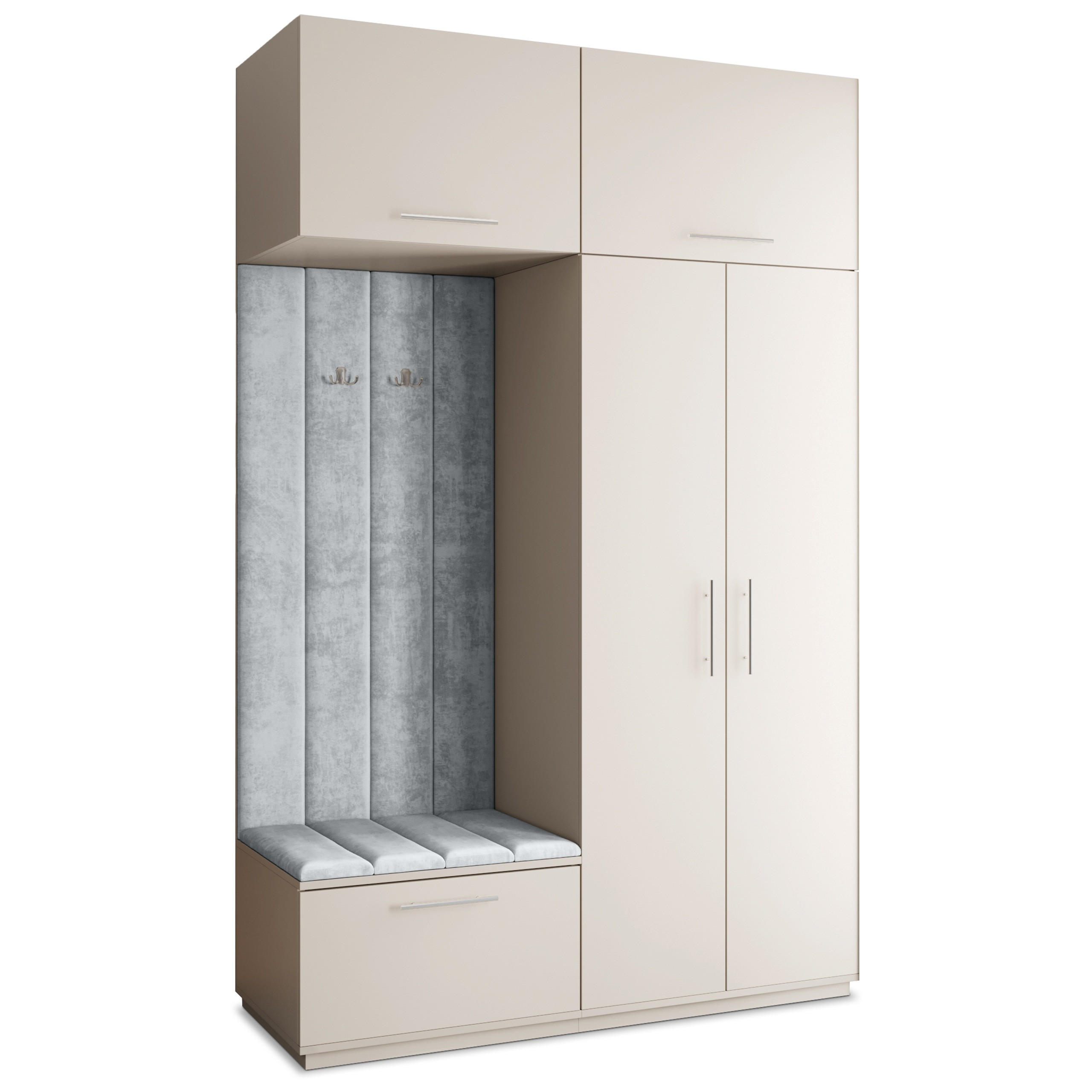 Masseno Garderobenschrank Kaschmir, Hellgrau 150x240x60 cm