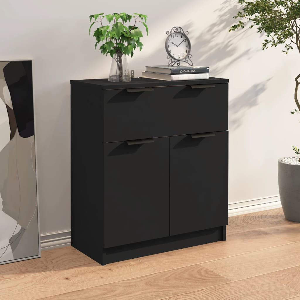 Thumbnail - vidaXL Sideboard, Schwarz, Holz, 60x70x30 cm, Wohnzimmer, Kommoden & Sideboards, Sideboards