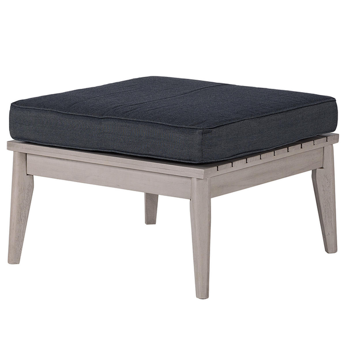 LOUNGEHOCKER - Webstoff / Akazie massiv - Anthrazit / Grau - Anthrazit/Braun, Holz/Textil (62/40/62cm) - home24