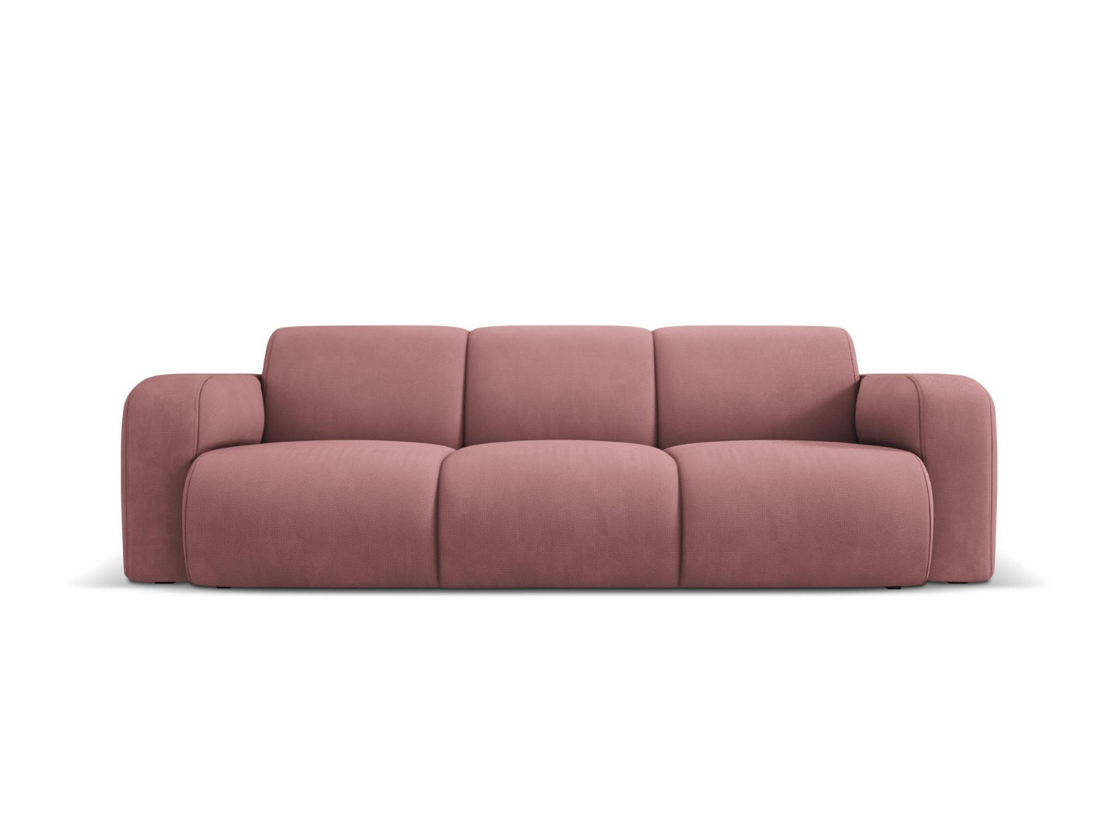 SOFA Molino aus strukturiertem Stoff rosa 3 Sitzplätze - Pink, Textil (95/72/235cm) - Micadoni