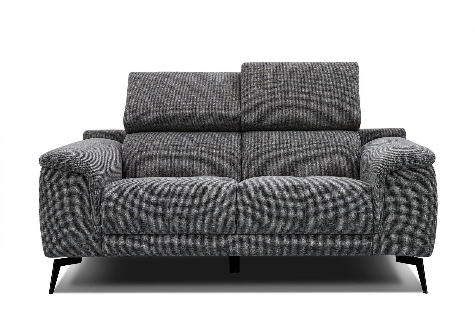 SOFA FIERO 2-Sitzer, dunkelgrau - Dunkelgrau/Schwarz, Holzwerkstoff/Textil (170/82/103cm) - Courtois Laville