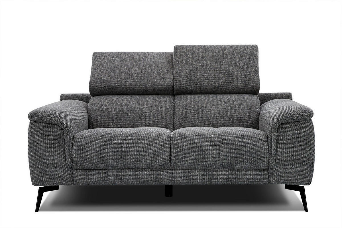 SOFA FIERO 2-Sitzer, dunkelgrau - Dunkelgrau/Schwarz, Holzwerkstoff/Textil (170/82/103cm) - Courtois Laville