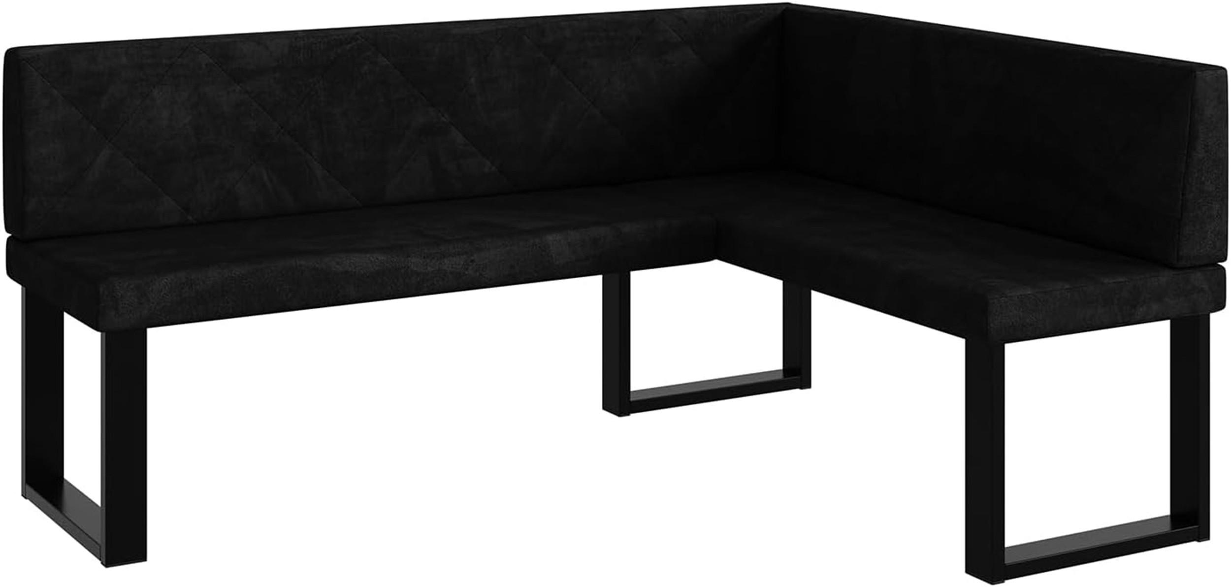 Meblini Eckbank Schwarz 168x128 cm