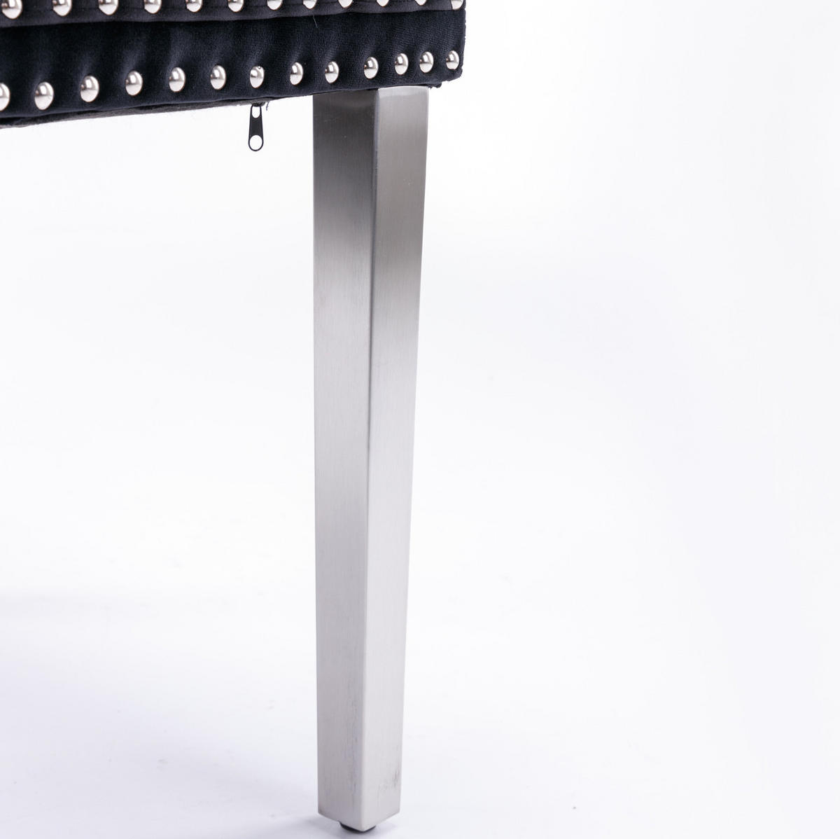 ESSZIMMERSTUHL 2er-Set mit hoher Rückenlehne Samt Schwarz - Schwarz, Metall (50/95/65cm) - Meubliv