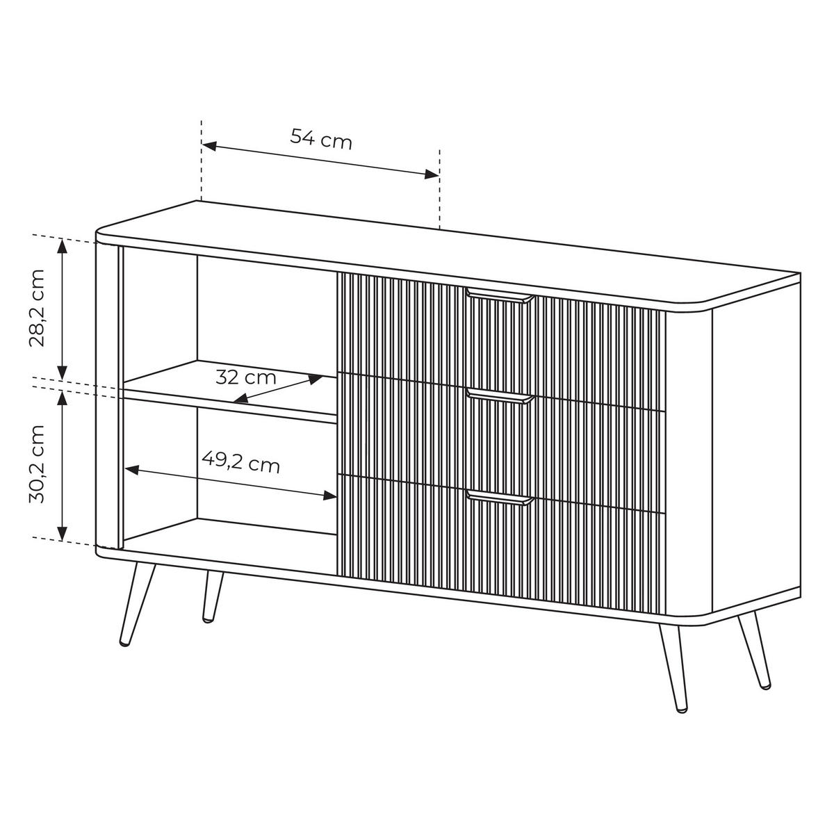 KOMMODE: 3 Schubladen, 1 Tür, Kaschmir, goldene Beine, 138,2 x 81,2 x 38 cm - Kaschmir, Holzwerkstoff (138.2/81.2/38cm) - 3XE LIVING