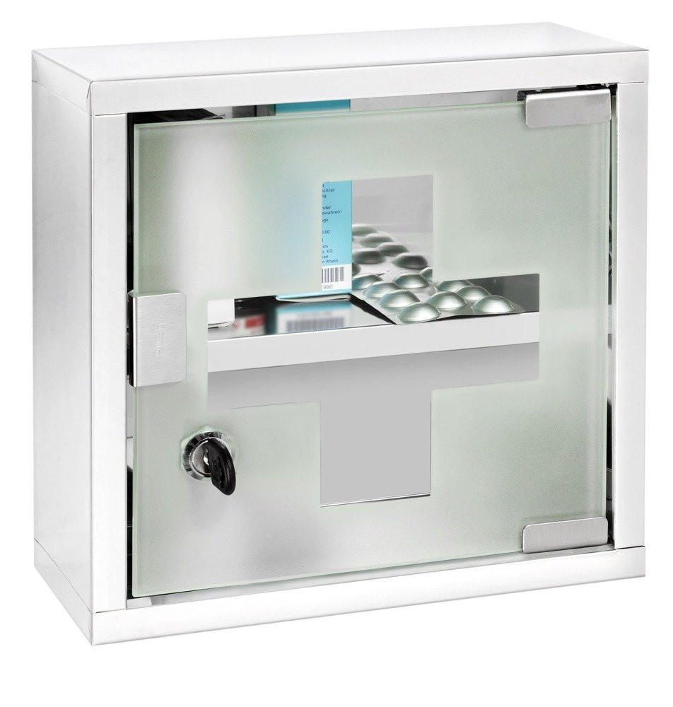 Thumbnail - Erste-Hilfe-Set, Weiß, Metall, 25x25x12 cm, Badezimmer, Badezimmerschränke, Medizinschränke