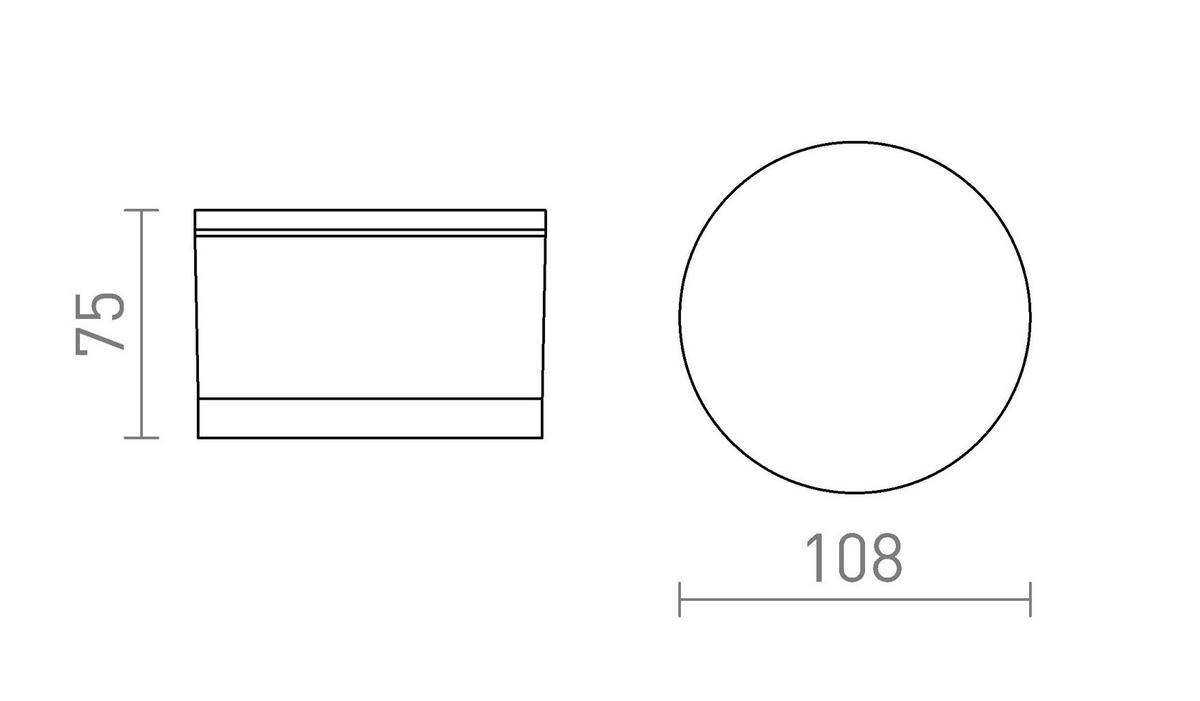 AUSSENLEUCHTE ORIN R Anthrazitgrau satiniertes Akryl 10 W IP54 - Grau, Kunststoff (108/108/7cm) - Rendl