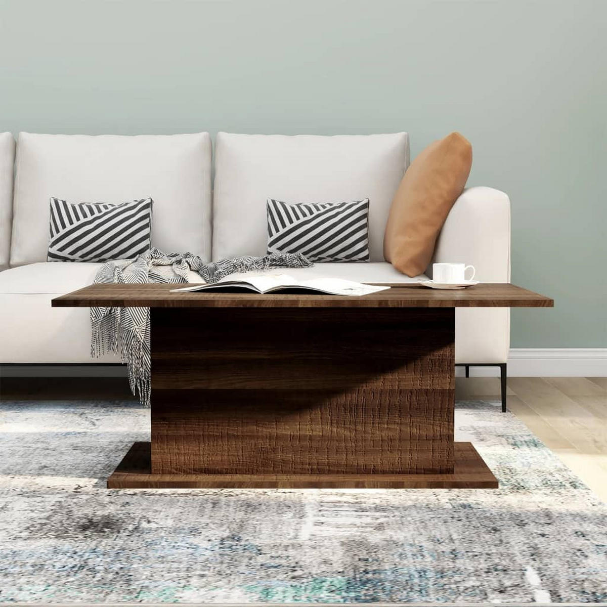 COUCHTISCH Braun Eiche 102x55,5x40 cm Holzwerkstoff - Braun, Holzwerkstoff (102/55.5/40cm) - furnicato