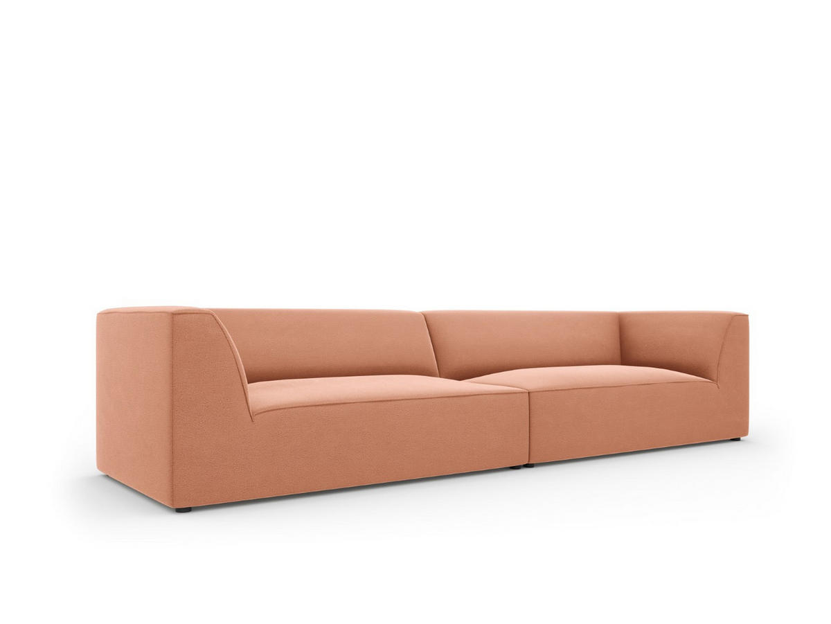 SOFA Ruby aus Samt rosa 4 Sitzplätze - Pink, Textil (93/69/302cm) - Micadoni