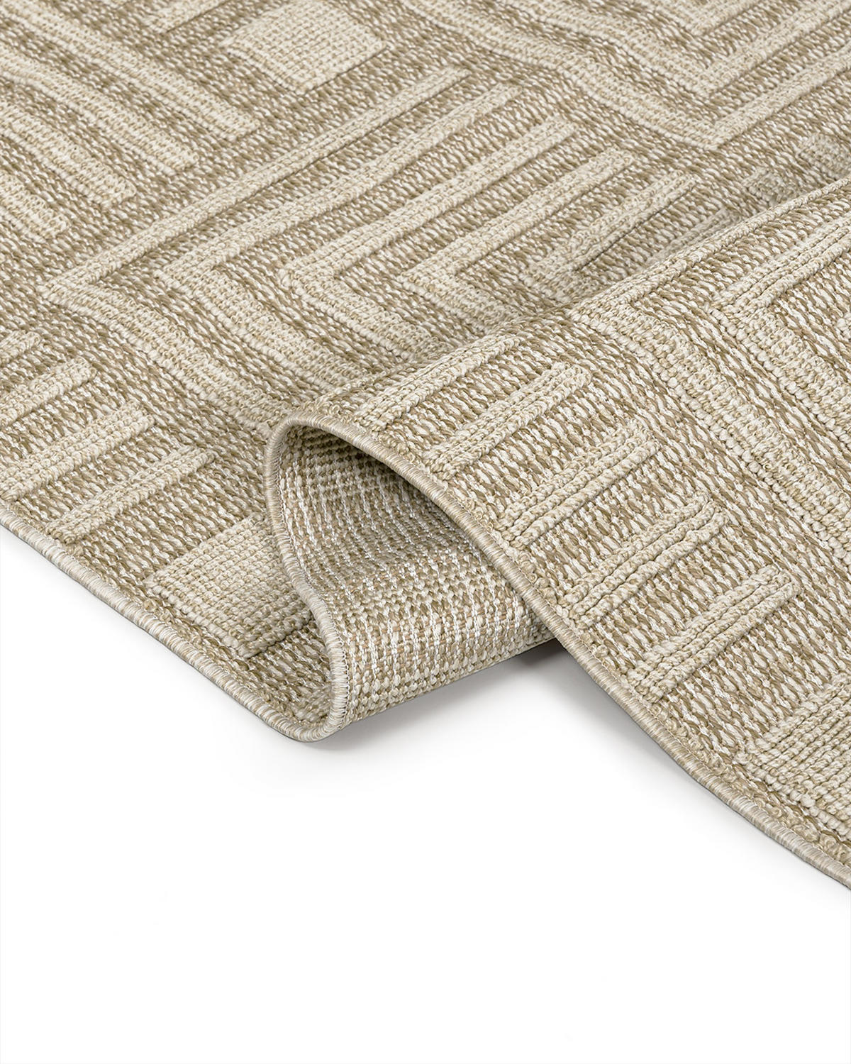 TEPPICH In-& Outdoor Cangas Enredo Mazovia 120x170cm Beige Creme Abstrakt Kurzflor - Creme, Textil (120/170cm) - Mazovia