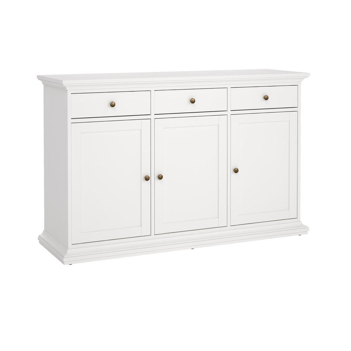 ANRICHTE mit 3 Türen und 3 Schubladen sofia 91,66/143,7/46,1 cm - Weiß, Holzwerkstoff (46.1/91.66/47cm) - Calicosy