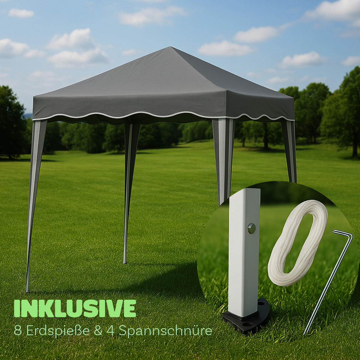 FALTPAVILLON 3 x 3 m ( Anthrazit ), wetterfestes und UV-Beständigs Pavillon mit Tragetasche - Anthrazit, Textil/Metall (300/250/300cm) - Bestlivings