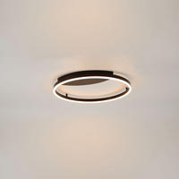 LED-WAND-/DECKENLAMPE Ring Schwarz Ø 60cm - Schwarz, Metall (60/60/5.5cm) - s.luce