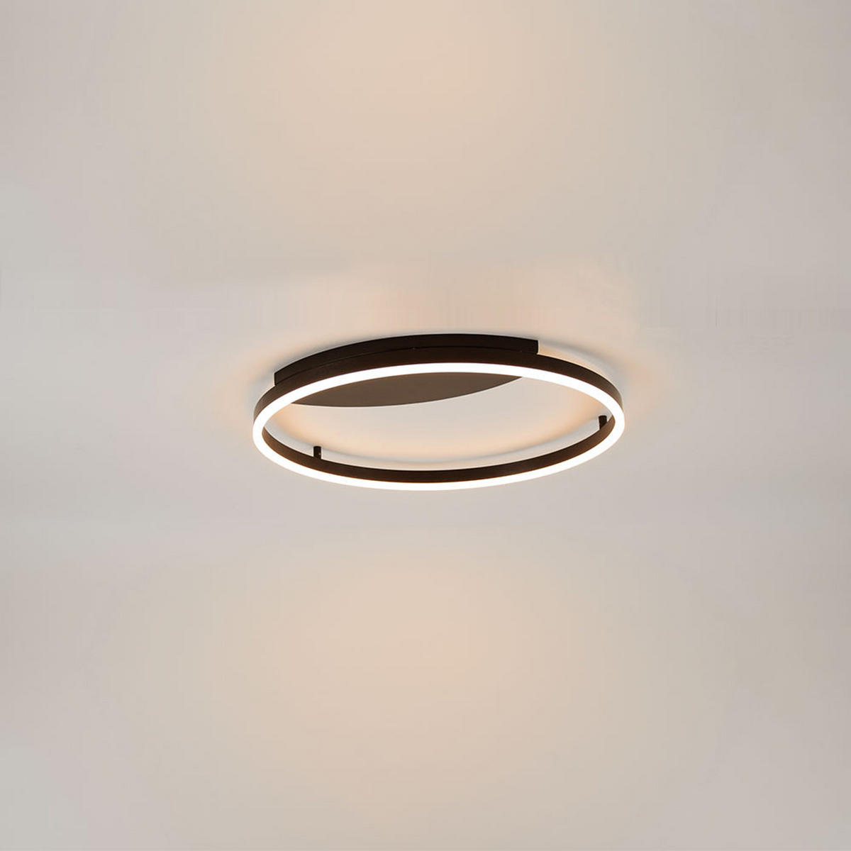 LED-WAND-/DECKENLAMPE Ring Schwarz Ø 60cm - Schwarz, Metall (60/60/5.5cm) - s.luce