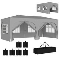 PAVILLON DE-13993 Pop-up 3/6 m, höhenverstellbar, UPF50+ Hellgrau - Grau, Textil (300/270/597cm) - ComfortXL