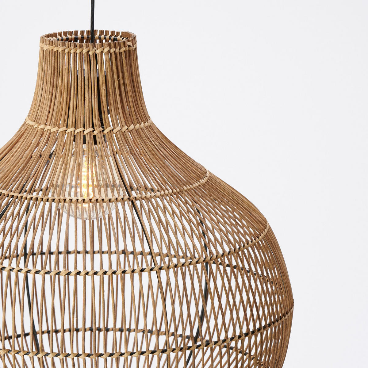 HÄNGELAMPE Pacino Braun Ø50/51,5 cm - Braun, Holz (50/50/51.5cm) - Light & Living
