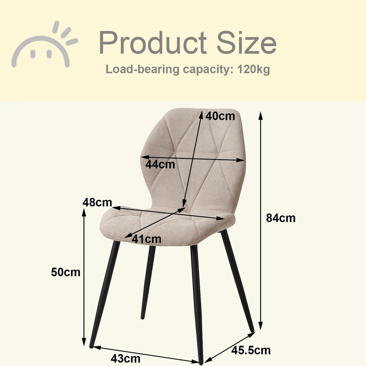ESSZIMMERSTUHL Leinenstoff Gepolstert Metallbeine Braun 4-teilig - Braun, Textil (48/84/41cm)