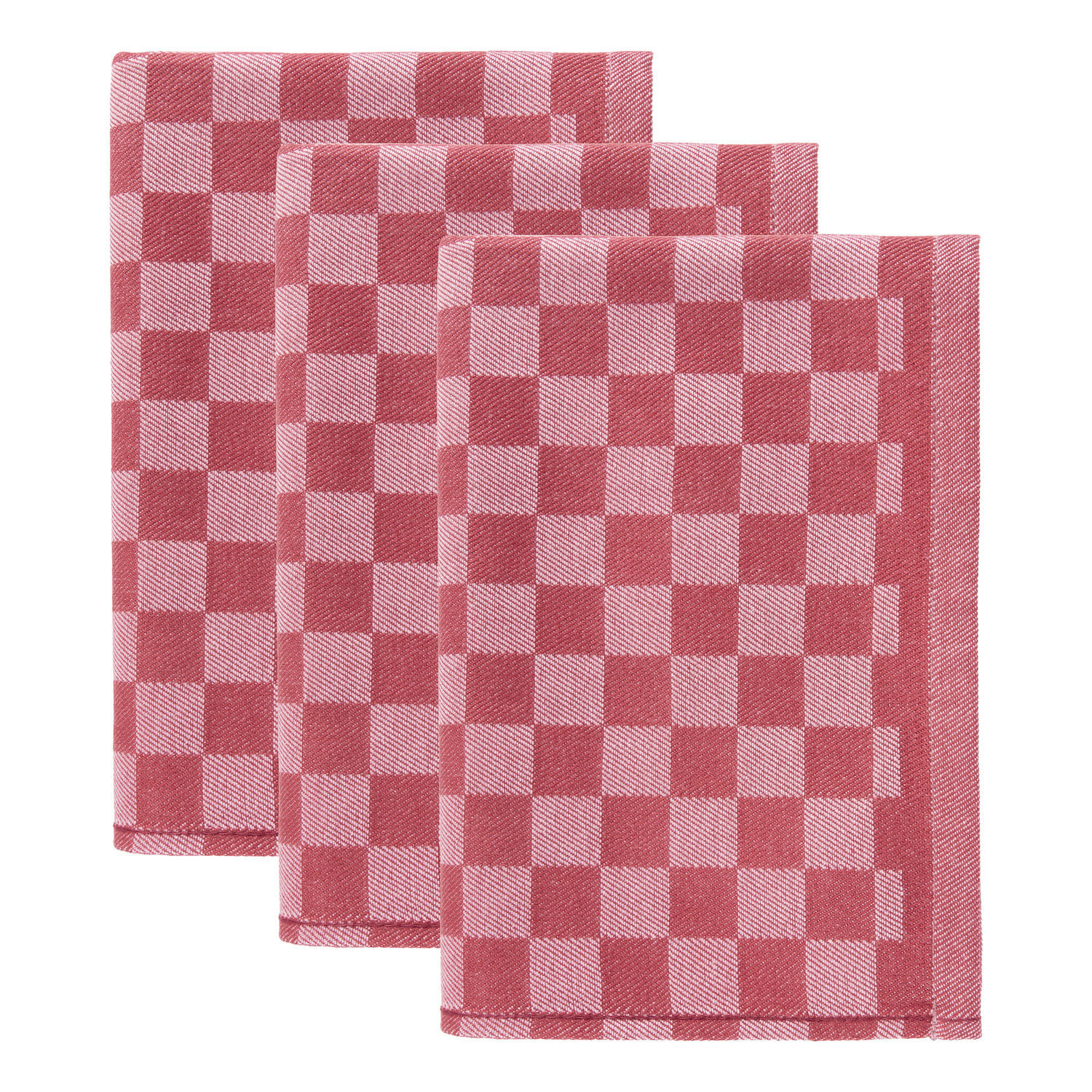 KÜCHENTUCH (3er-Set) Checker Style - Rot, Textil (14/18cm) - Butlers