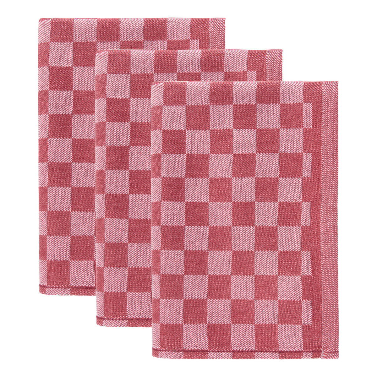 KÜCHENTUCH (3er-Set) Checker Style - Rot, Textil (14/18cm) - Butlers