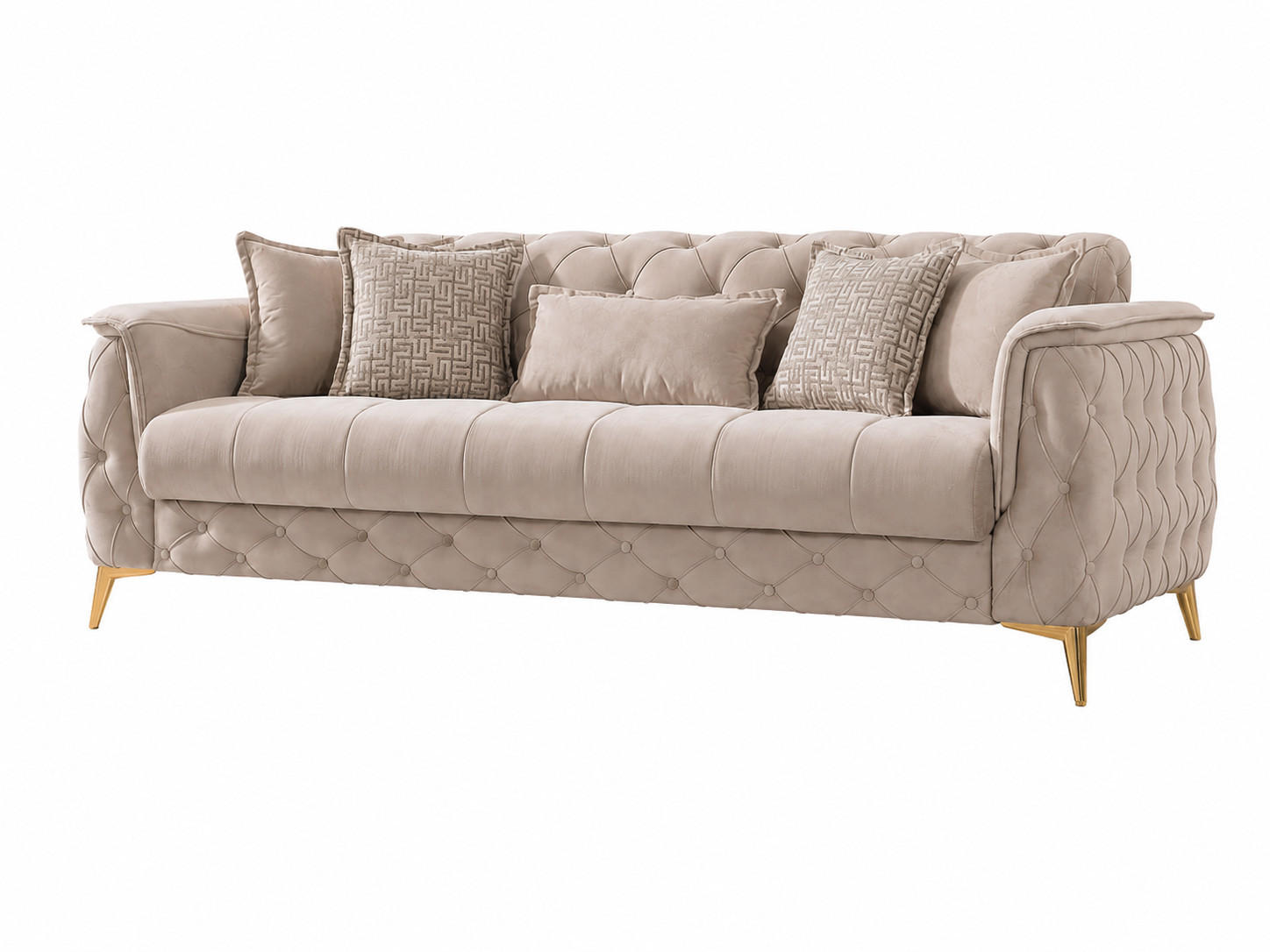3-SITZER SOFA Sucre Beige - Beige, Holzwerkstoff/Kunststoff (233/83/95cm)
