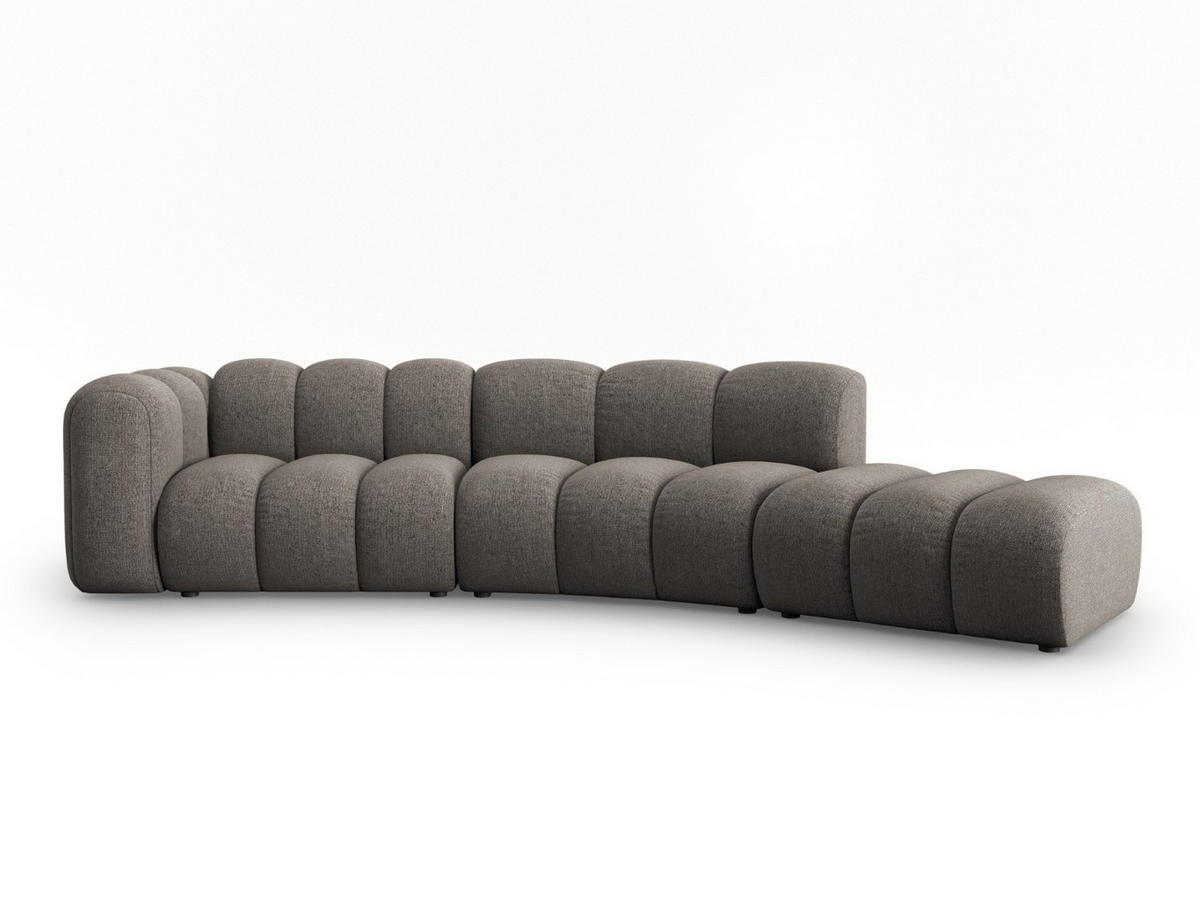 SOFA modular rechts Lupine aus Chenille-Stoff grau 5 Sitzplätze - Grau, Textil (335/70/166cm) - Micadoni
