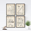 POSTER Set mit 4 Musikinstrument Patent A4 Rahmenlos - Klar, Papier (29.7/3cm) - Nacnic