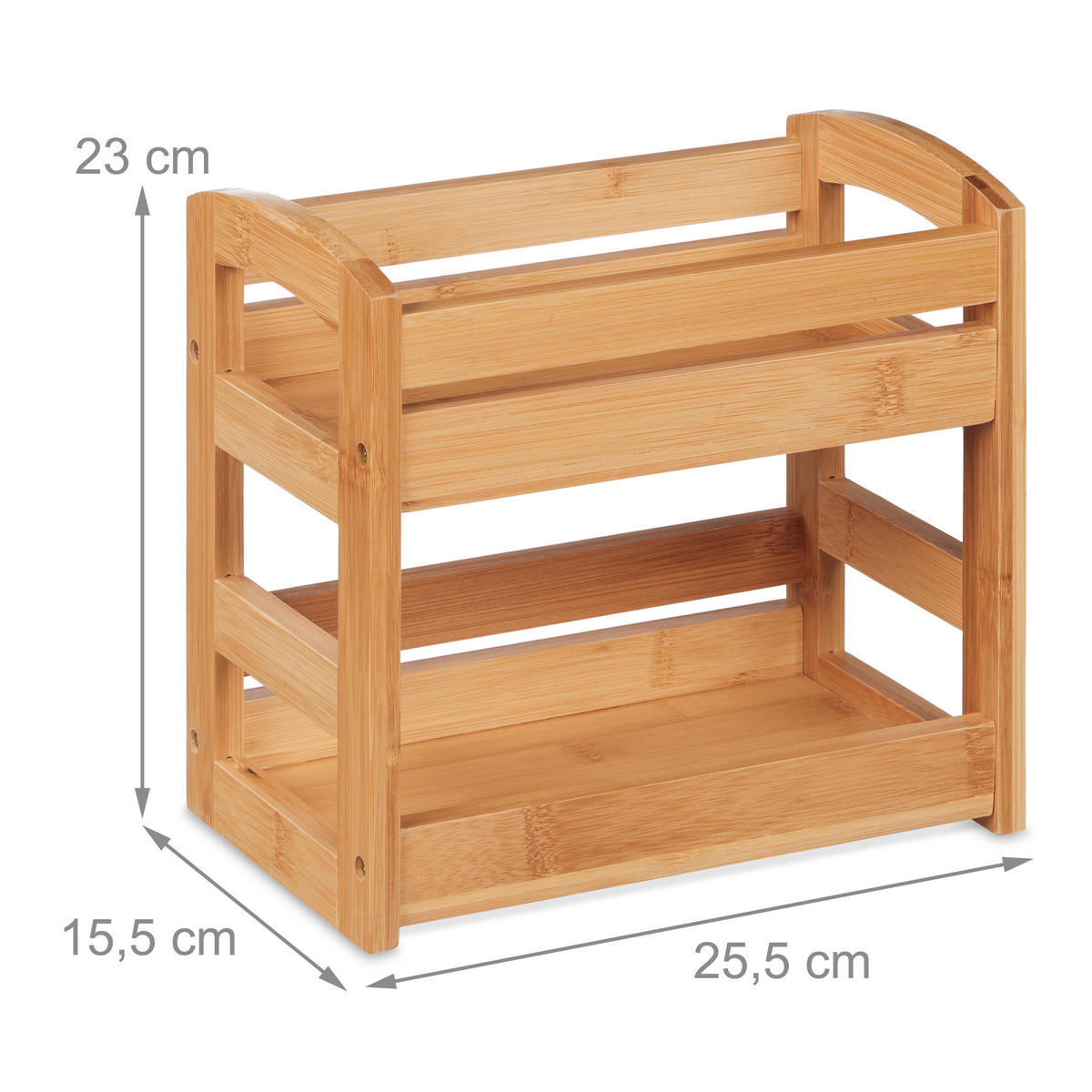 GEWÜRZREGAL - Hellbraun, Holz (25.5/23/15.5cm) - Relaxdays