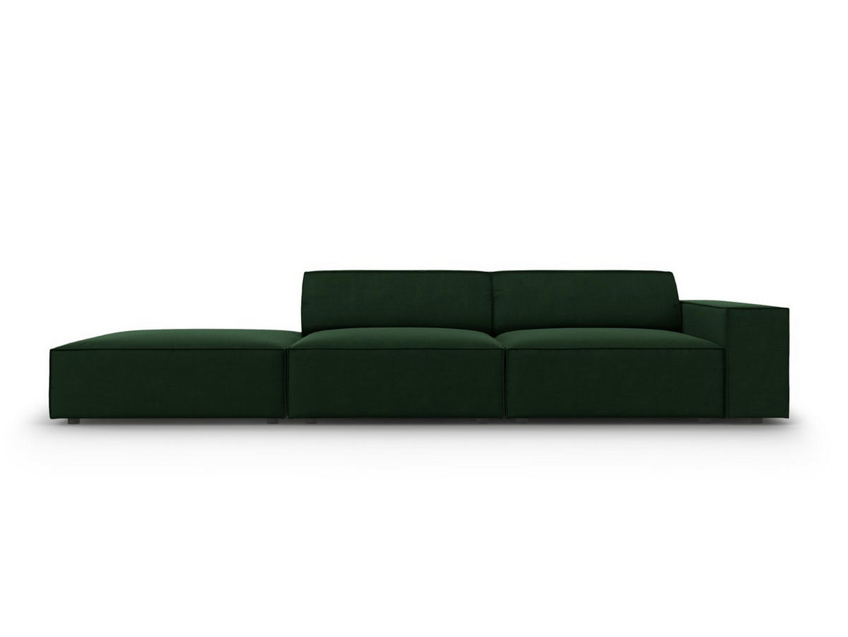 SOFA Jodie aus Samt flaschengrün 3 Sitzplätze - Dunkelgrün, Textil (262/70/102cm) - Micadoni