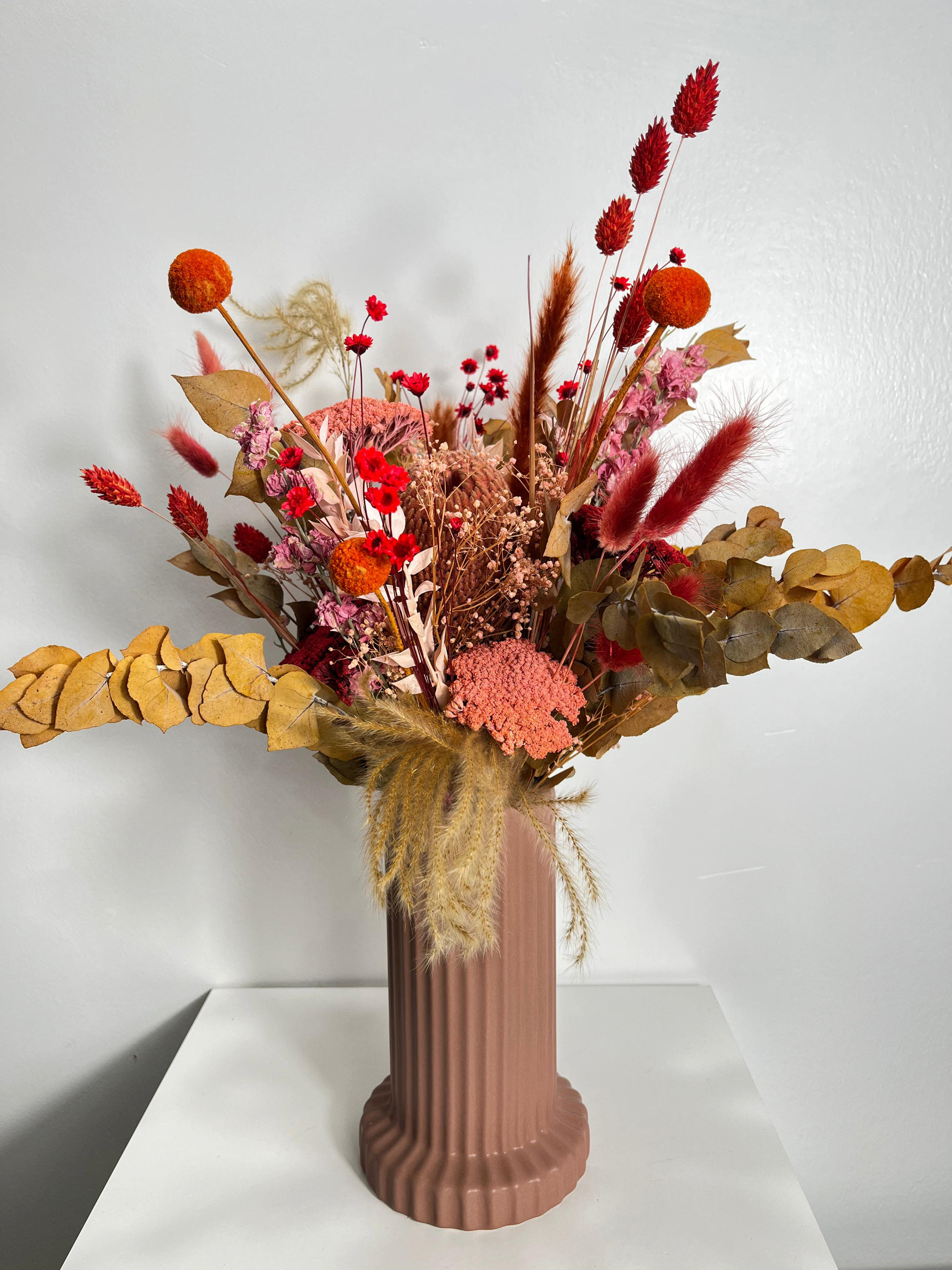 TROCKENBLUMEN Strauß SunsetGlow - Orange, Naturmaterialien (40cm) - Lykke & You