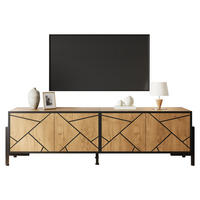 TV-LOWBOARD Naturfarben-Schwarz 153/40/50 cm - Naturfarben, Holzwerkstoff (153/50/40cm) - PANGIVO