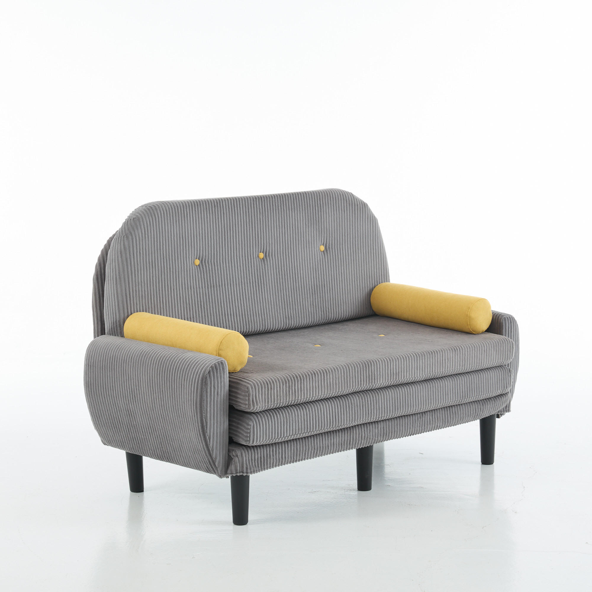 SOFA verstellbar Grau mit Stauraum und 2 Kissen - Grau, Kunststoff (77/85/133.5cm) - Meubliv