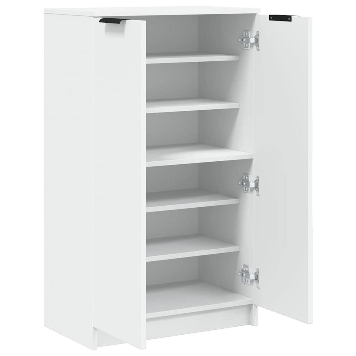 SCHUHSCHRANK Weiss 59/35/100,5 Cm Holzwerkstoff - Weiß, Holzwerkstoff (35/100.5/59cm) - vidaXL